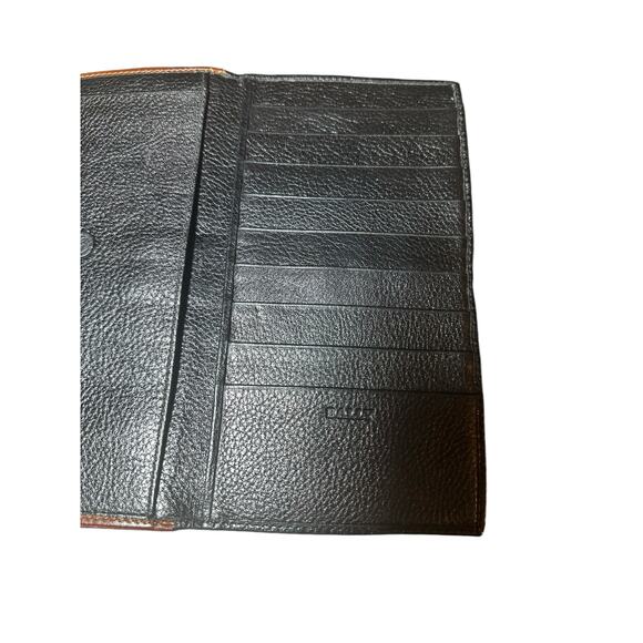 Vintage Bally wallet with multiple card slots black with brown trim Leather rare - Picture 10 of 16